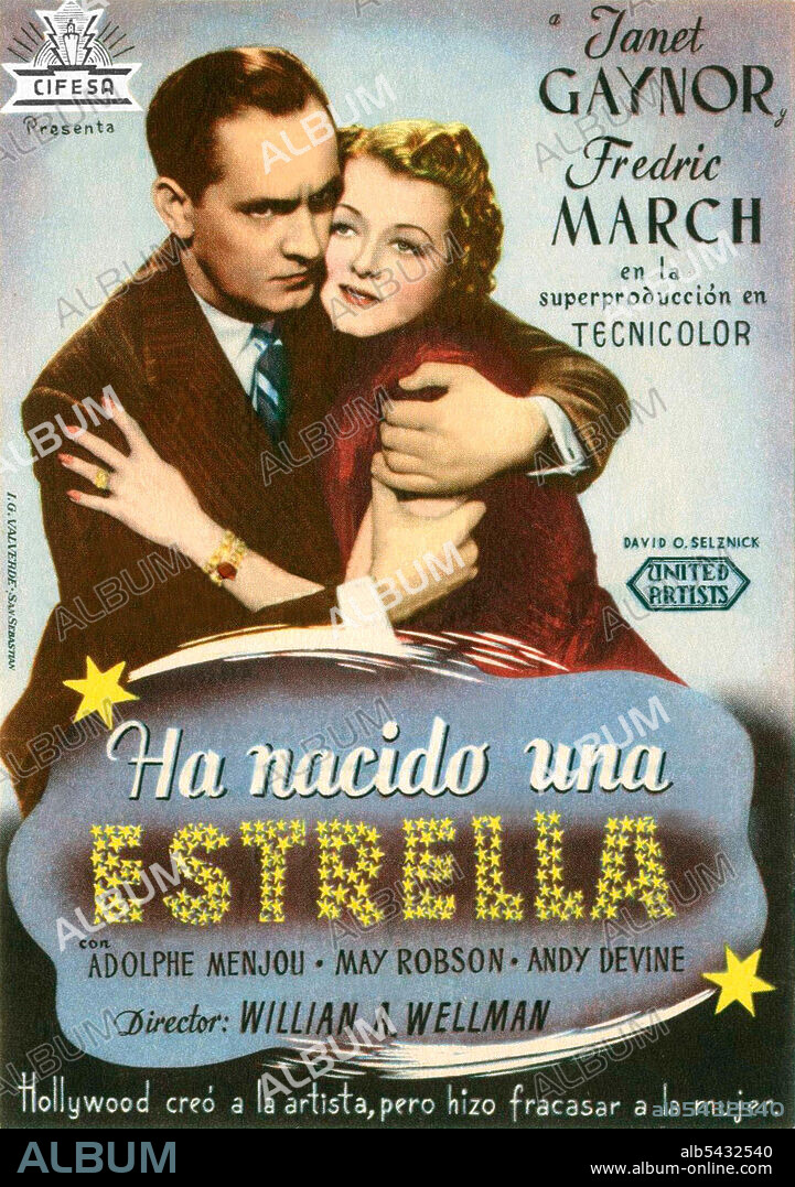FREDRIC MARCH et JANET GAYNOR dans UNE ÉTOILE EST NÉE, 1937 (A STAR IS BORN), réalisé par WILLIAM A. WELLMAN. Copyright UNITED ARTISTS.