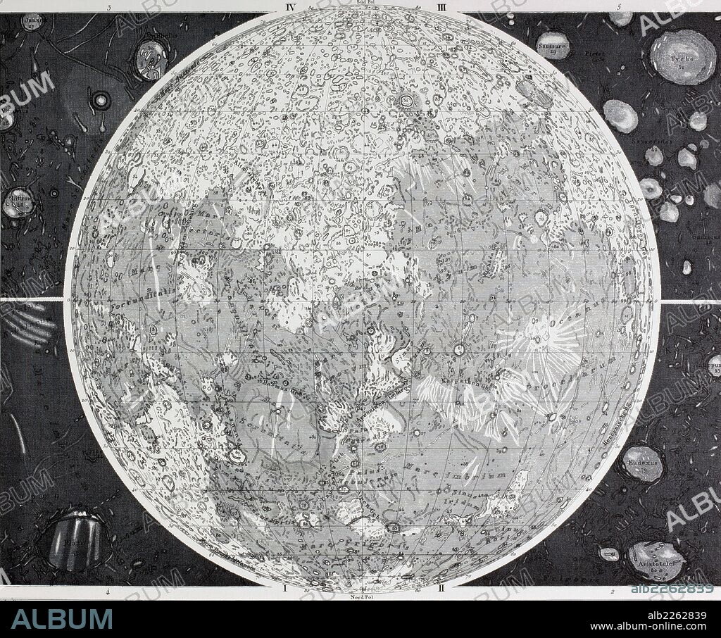 Wilhelm Wolff Beer And Johann Heinrich Mädler's Map Of The Moon Produced In The 1830's.