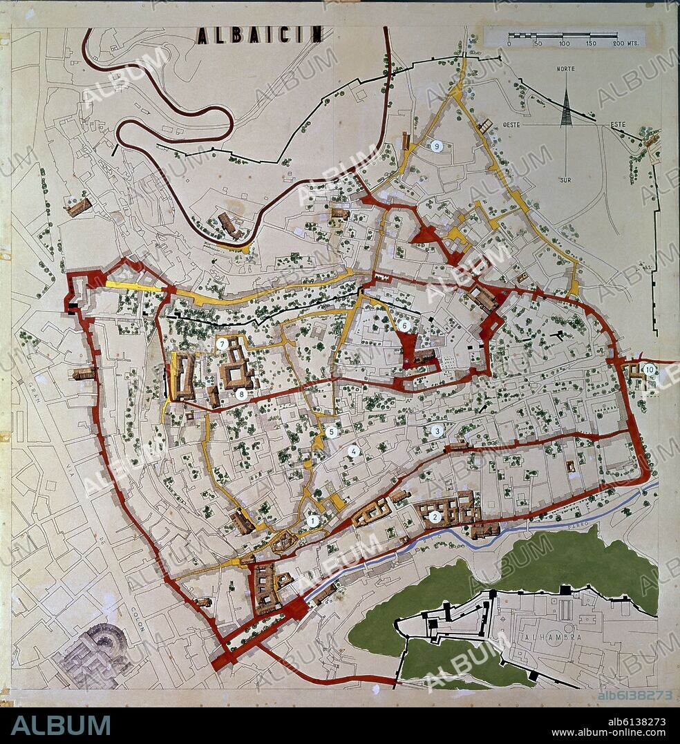 PLANO DE GRANADA (EL ALBAICIN).