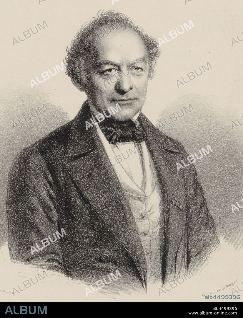 CARL BENJAMIN SCHWARZ. Portrait of the Composer Peter Joseph von Lindpaintner (1791-1856).