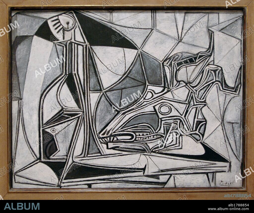 PABLO PICASSO. ARTE S. XX. ESPAÑA. PICASSO, Pablo Ruiz (Málaga,1881-Mougins,Francia, 1973). Pintor español, el máximo exponente del arte del siglo XX. "CRANEO DE CABRA, BOTELLA Y VELA", 1952. Oleo sobre lienzo. Tate Modern. Londres. Inglaterra. Reino Unido.