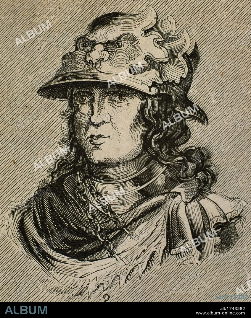 SIGERICO. Rey visigodo (416 a 417). Elegido después del asesinato de Ataulfo. Grabado.