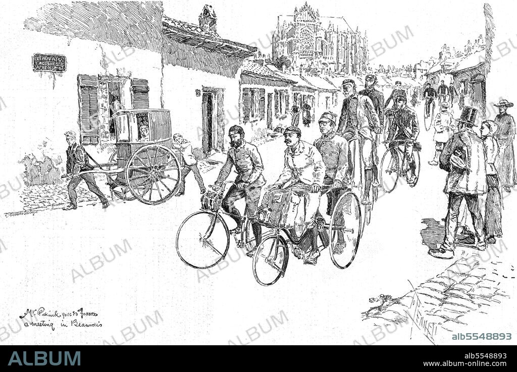 C ANGERER & GOSCHL. ''A Tour of the Pickwick Cycling Club in France', 1888. From, 'The Graphic. An Illustrated Weekly Newspaper Volume 38. July to December, 1888'.