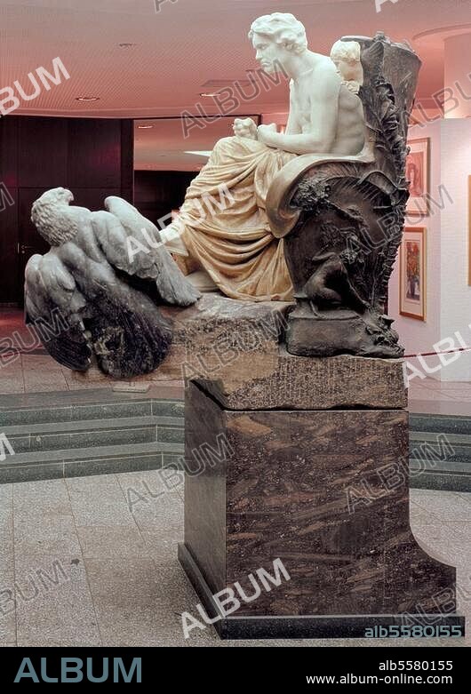 MAX KLINGER (PEINTRE). Beethoven, Ludwig van ; compositeur allemand ; Bonn (baptisé) 17.12.1770 - Vienne 26.3.1827. Monument consacré à Beethoven. Sculpture, 1897/1902, de Max Klinger (1857-1920). Marbre, bronze, ambre, ivoire et mosaïque ; H. d'ensemble 310 cm. Photo © AKG / Erik Bohr. (Loan of the Museum of Fine Art). Leipzig, Gewandhaus. Leipzig, Museum der Bildenden Künste.