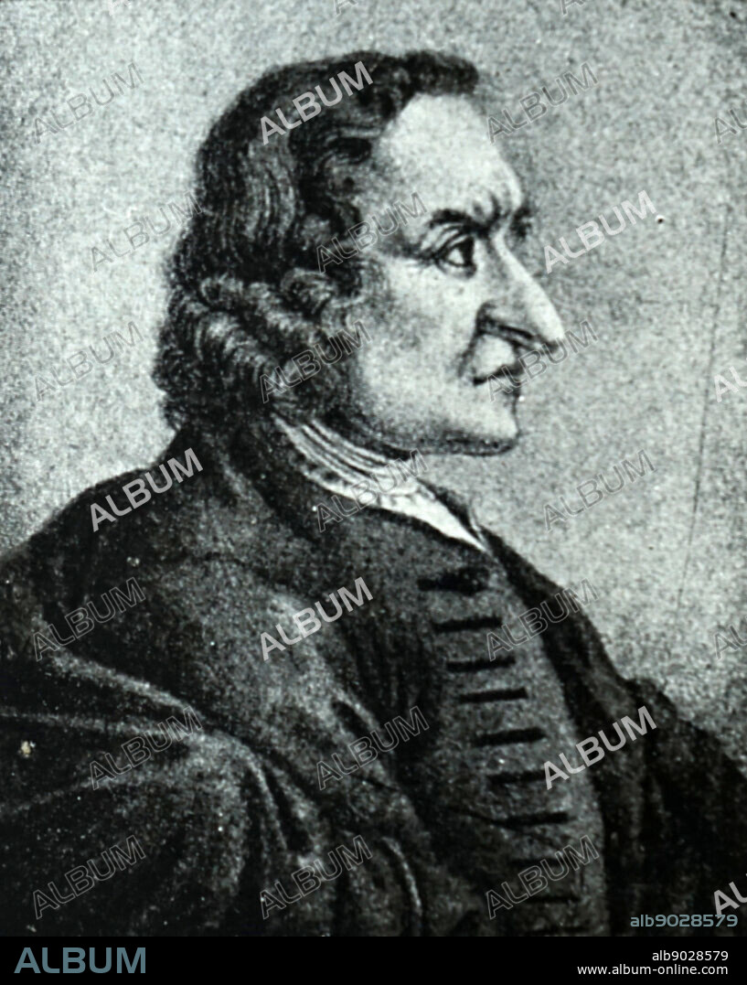 Portrait of Giuseppe Tartini (1692-1770) a Venetian Baroque composer and violinist. Dated 18th Century.