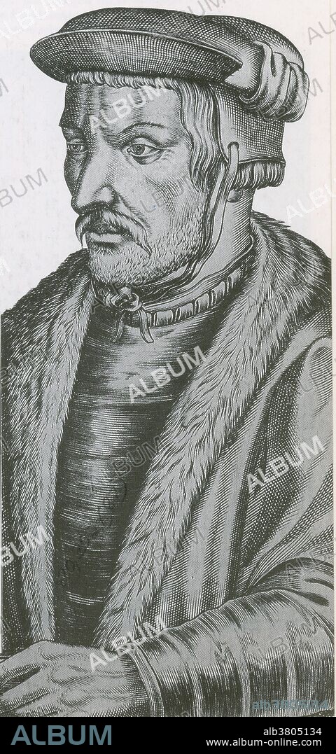 Heinrich Cornelius Agrippa von Nettesheim (1486-1535) was a German magician, occult writer, theologian, astrologer and alchemist. In 1510, he studied briefly with Johannes Trithemius, and Agrippa sent him an early draft of his masterpiece, De occulta philosophia libri tres; a study of elemental, celestial, and intellectual magic. The book discusses the four classical elements, (earth, air, fire, and water), astrology, numbers, angels, gods, mystical names and virtues, and how they relate to medicine and alchemy. During his wandering life in Germany, France and Italy he worked as a theologian, physician, legal expert and soldier. After Agrippa's death in 1535, rumors circulated about him summoning demons and that on his deathbed he released a black dog which had been his familiar.