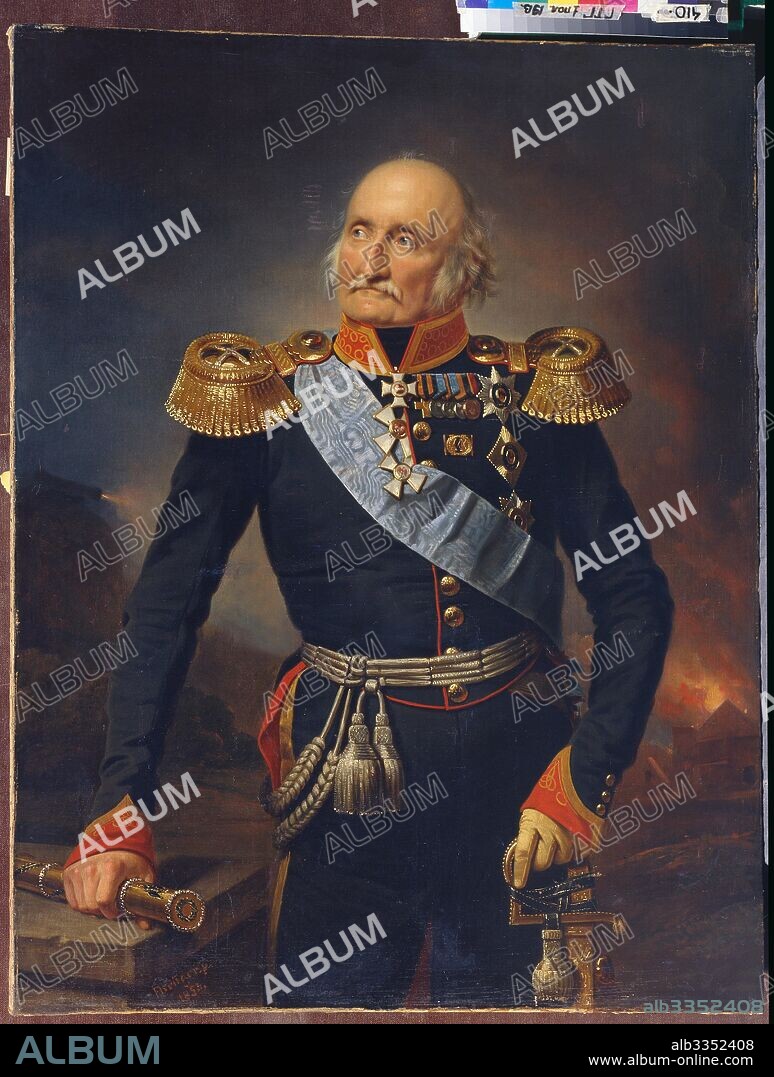 FRANZ KRüGER. Portrait of Field Marshal Count Ludwig Adolf Peter of Sayn-Wittgenstein-Ludwigsburg (1769-1843).