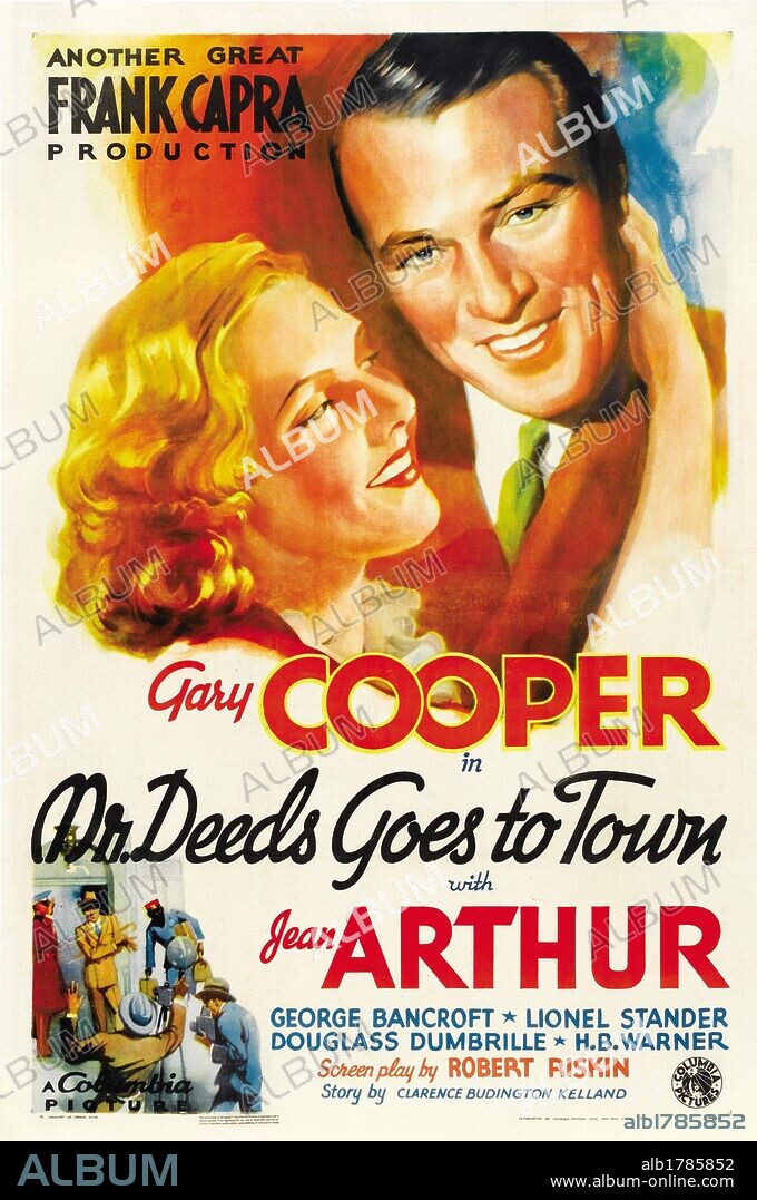 Poster de EL SECRETO DE VIVIR, 1936 (MR. DEEDS GOES TO TOWN), dirigida por FRANK CAPRA. Copyright COLUMBIA PICTURES.