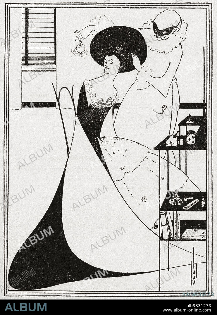 The Black Cape. Illustration by Aubrey Beardsley for the English edition of Oscar Wilde's play Salome, published 1910.
