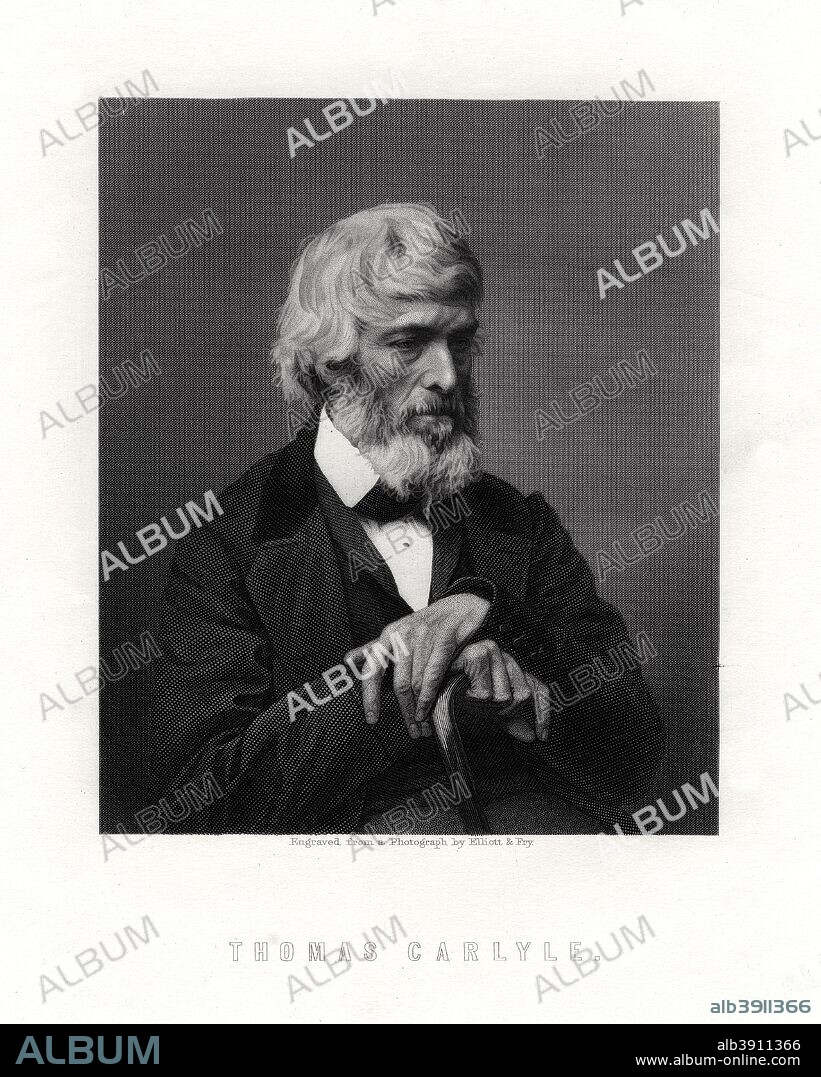 Thomas Carlyle, Scottish essayist, satirist, and historian, mid-late 19th century. Portrait of Carlyle (1795-1881).
