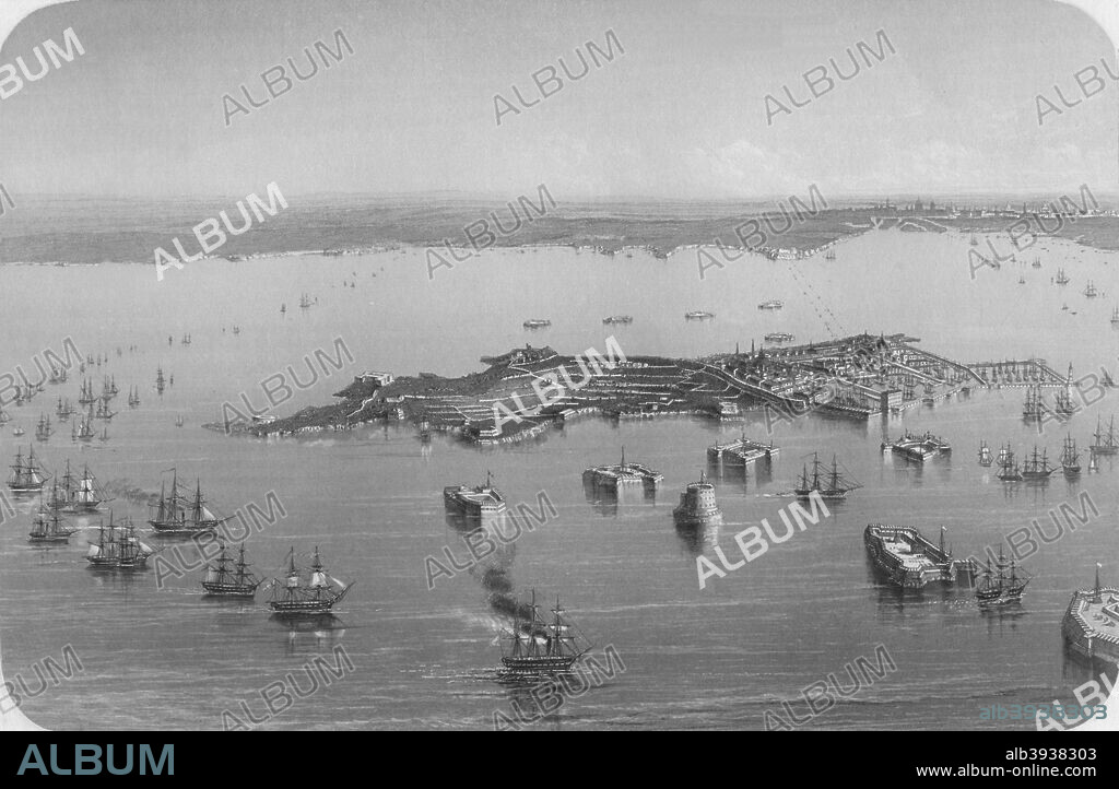 'Cronstadt', 1857. From The Illustrated History of the War Against Russia, by Edward H. Nolan. [Virtue & Co., London, 1857].