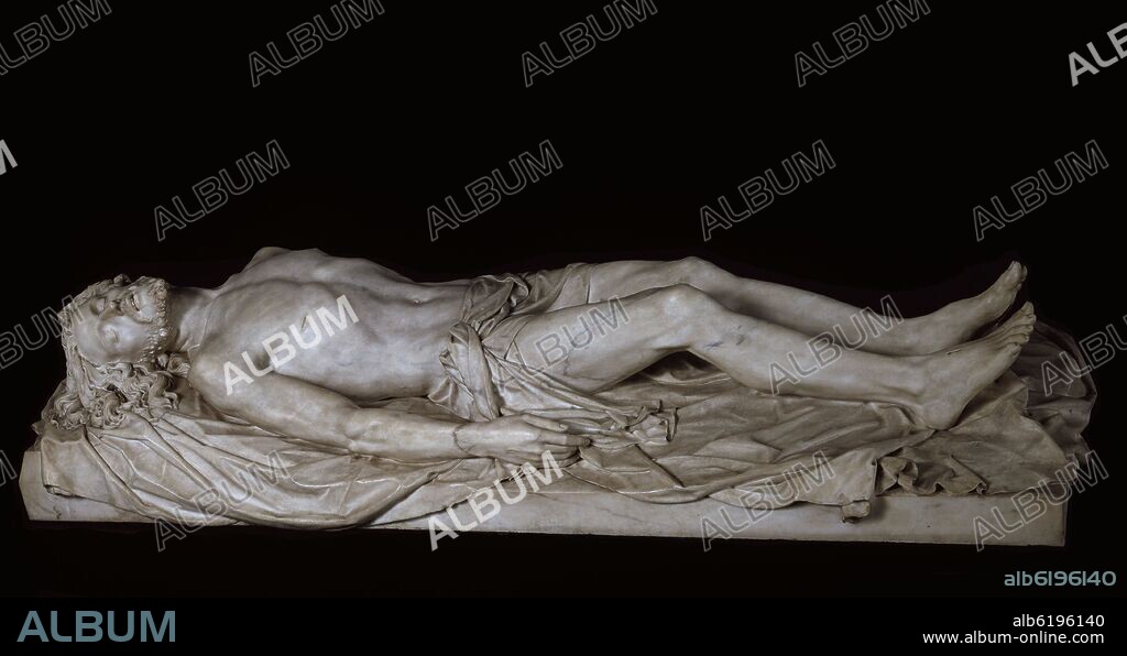 AGAPITO VALLMITJANA BARBANY (1833-1905). CRISTO YACENTE - 1872 - MARMOL - 73 x 213 x 48 cm.