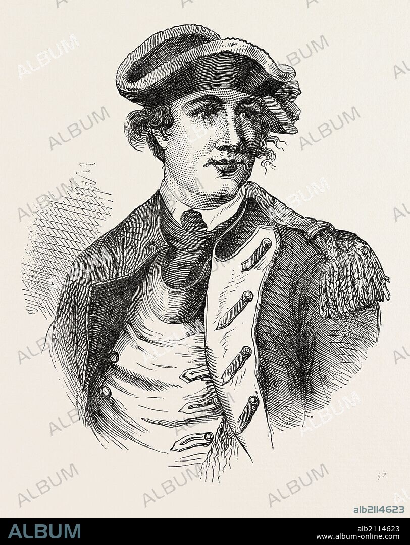 Benedict Arnold was a general during the American Revolutionary War who originally fought for the American Continental Army but defected to the British Army, US, USA, 1870s engraving.
