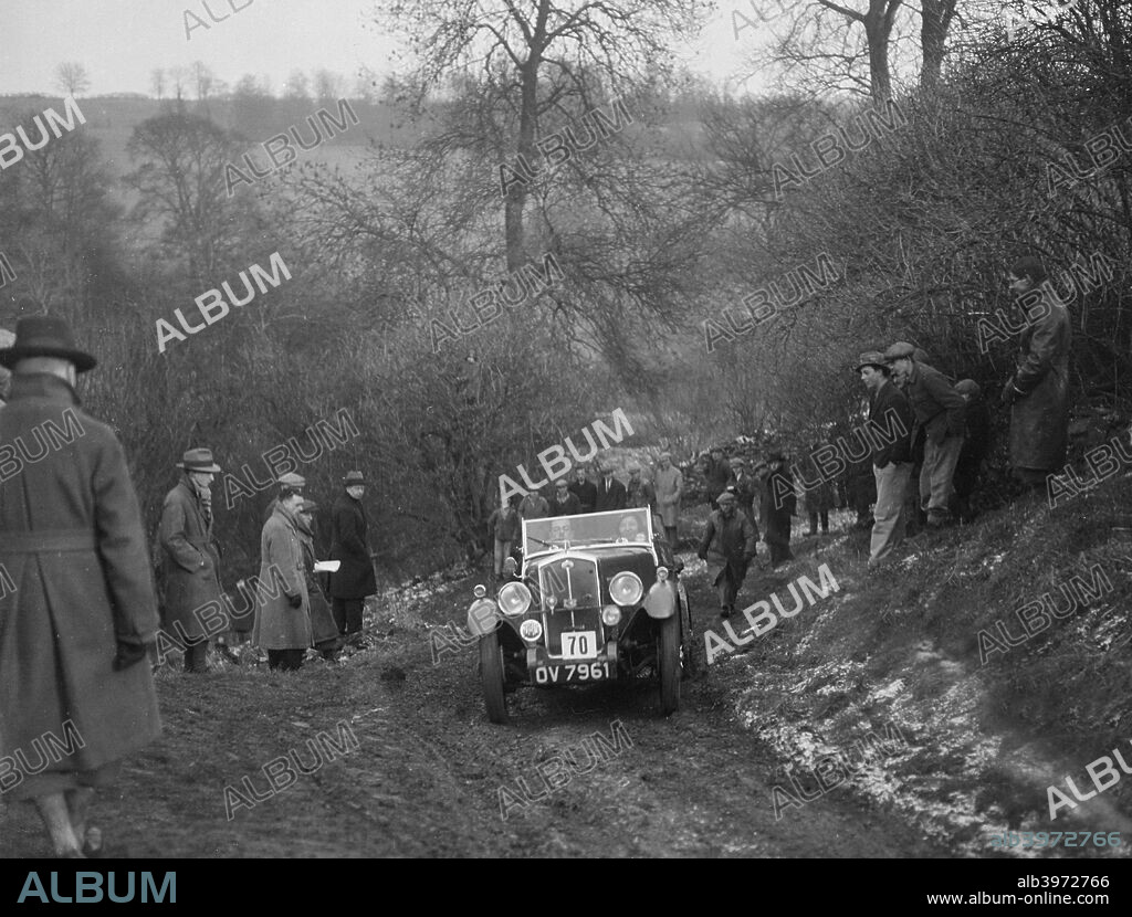 Wolseley Patrick Hornet Special. 1932 1271 cc. Vehicle Reg. No.  OV7961.  Event Entry No: 70 Driver: Langford, T.L. Finished: 1st. Place: Sunbac Colmore Trial. Date: 18.2.33.