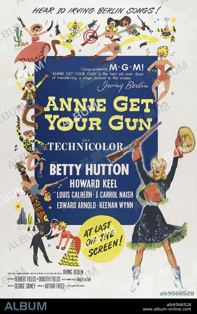Poster de LA REINA DEL OESTE, 1950 (ANNIE GET YOUR GUN), dirigida por GEORGE SIDNEY. Copyright M.G.M.