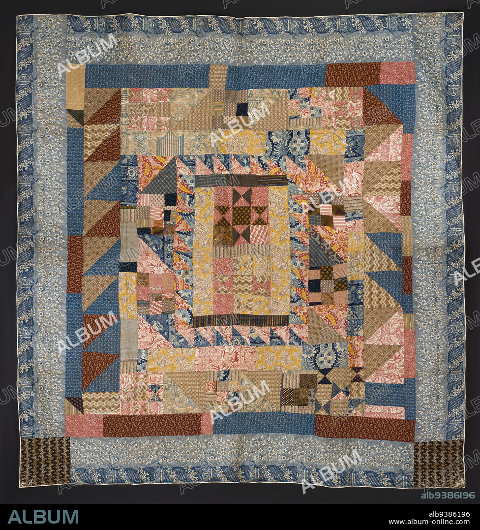 Chintz Medallion Quilt, Unknown, American, c.1830, Cotton, Made in United States, North and Central America, Coverings & hangings, textiles, 107 x 101 in. (271.8 x 256.5 cm).