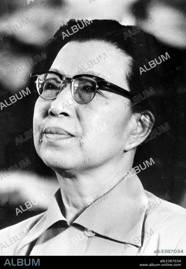 Jiang Qing, also known as Madame Mao; (1914 - 1991) was a Chinese actress and a major political figure during the Cultural Revolution (1966-76). She was the fourth wife of Mao Zedong, the Chairman of the Communist Party and Paramount leader of China. Jiang Qing was best known for playing a major role in the Cultural Revolution and for forming the radical political alliance known as the 'Gang of Four'.