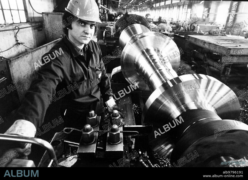 Italy, worker inside the steel mills of terni, 70 years.