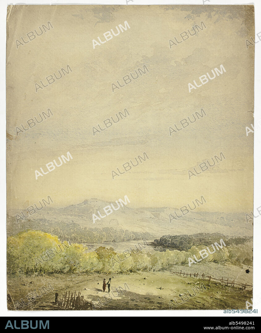 Couple Holding Hands in a Field, 1800-1899.