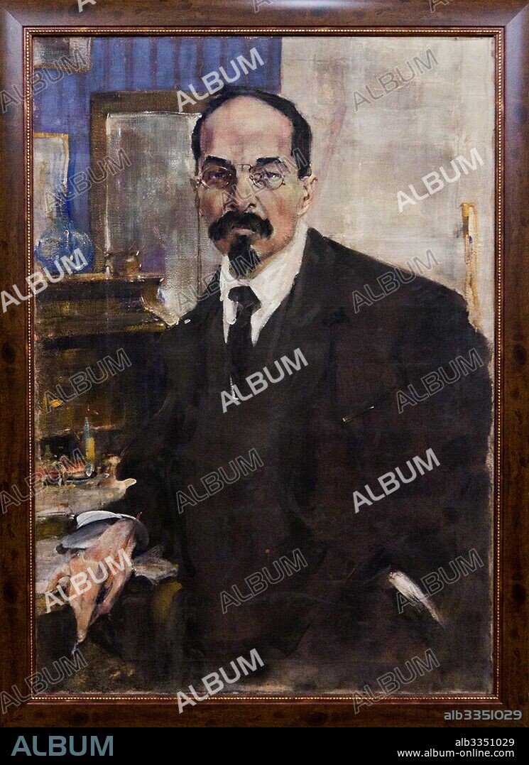 NIKOLAI IVANOVICH FESHIN. Portrait of Anatoly Vasilyevich Lunacharsky (1875-1933).