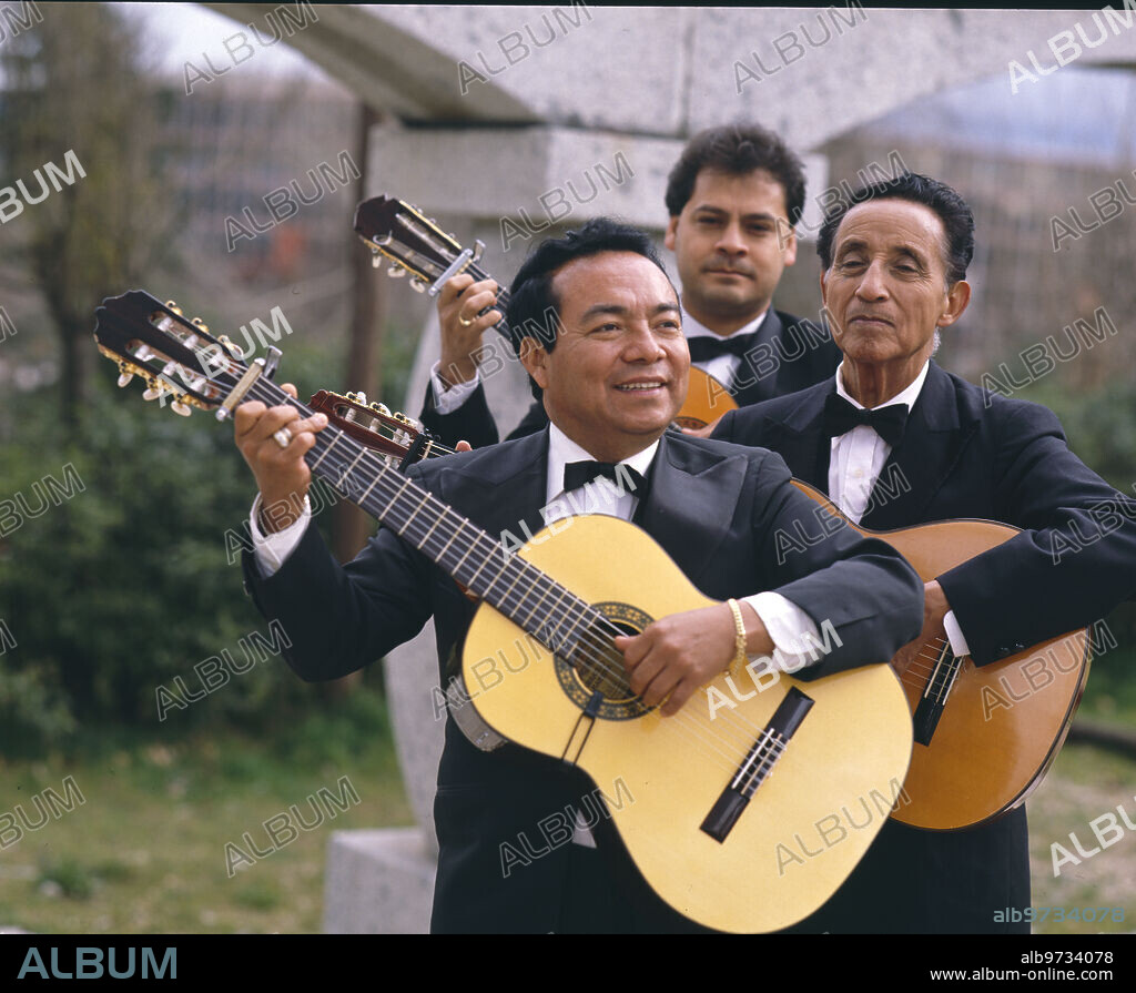 Madrid, March 1991. Los Panchos: Chucho Navarro, Rafael Basurto and Gaby Vargas.