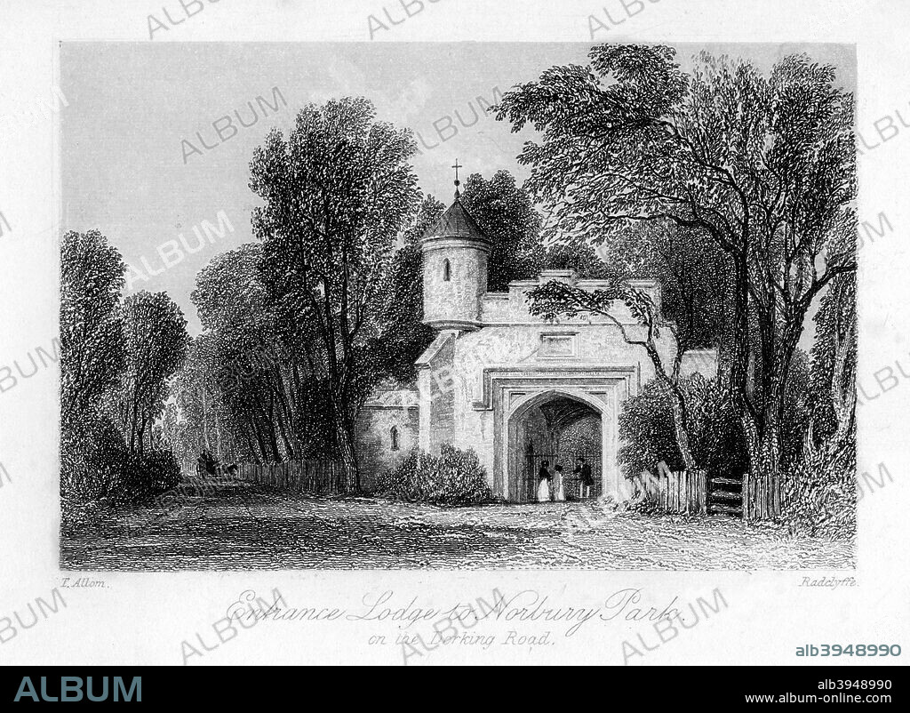 Entrance Lodge to Norbury Park on the Dorking Road, Surrey, 19th century.