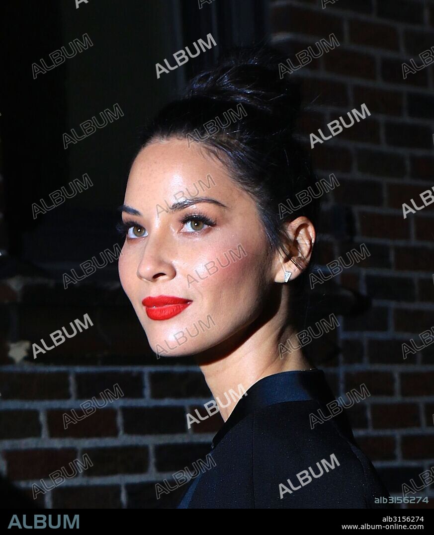 OLIVIA MUNN. Jan. 14, 2016 - New York, NY, United States - January 14, 2016 New York City....Olivia Munn made an appearance at 'The Late Show With Steven Cobert' on January 14, 2016 in New York City. 14/01/2016