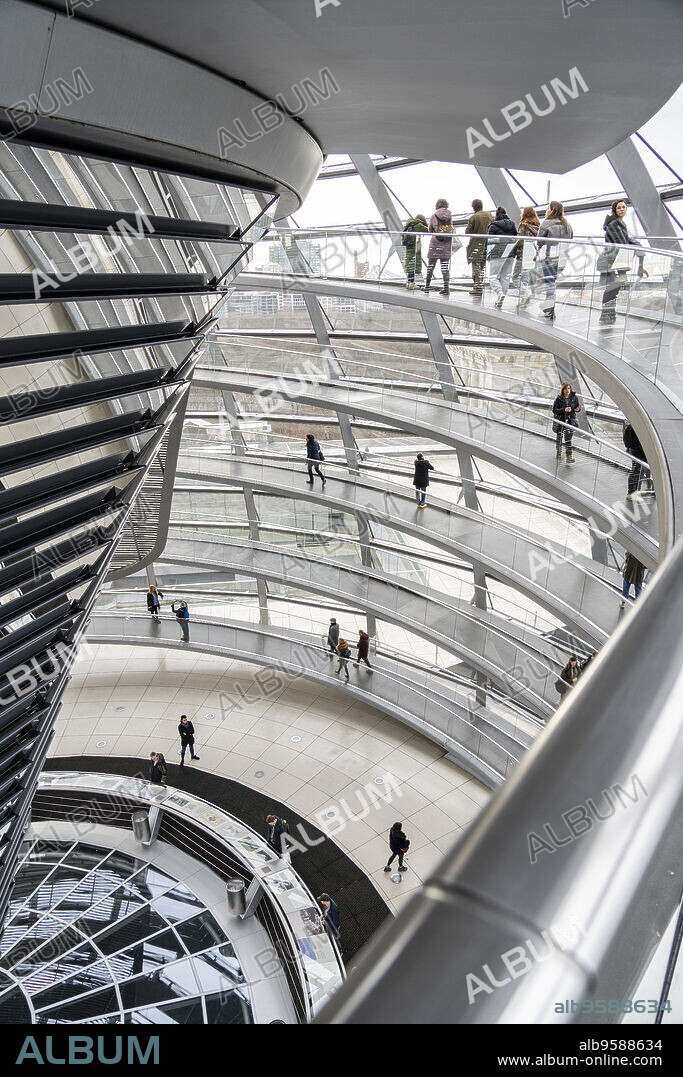 reichstag dome, designed by architect Norman Foster, Berlin, Federal Republic of Germany.