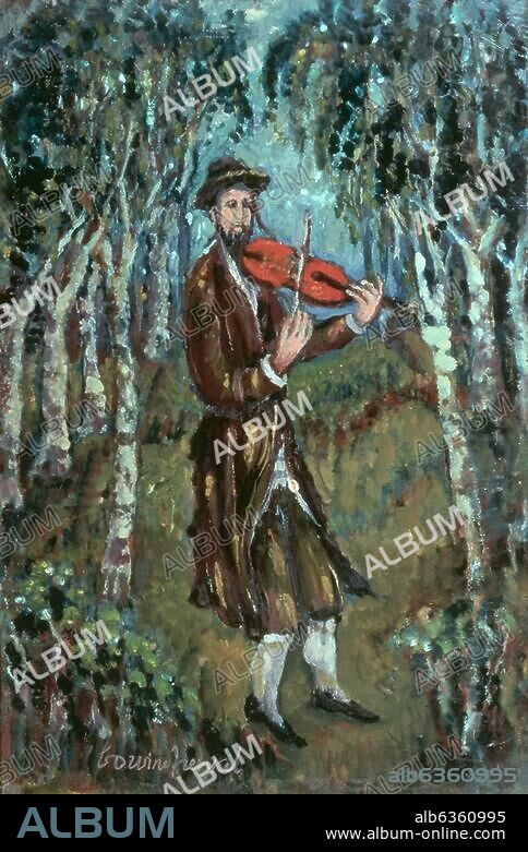 BORIS BORVINE FRENKEL. Borvine Frenkel, Boris. 1895-1984. "Le violon dans les boukana", 1975. Gemälde. Privatsammlung.