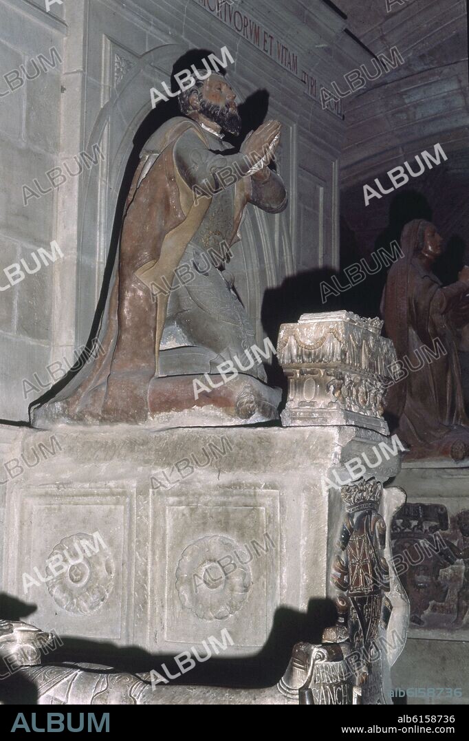 ESTATUA DE GARCIA IV SANCHO III DE NAVARRA LLAMADO EL DE "NAJERA" REY DE PAMPLONA DESDE EL 1035/54 EN EL PANTEON REAL - SIGLO XVI - RE.