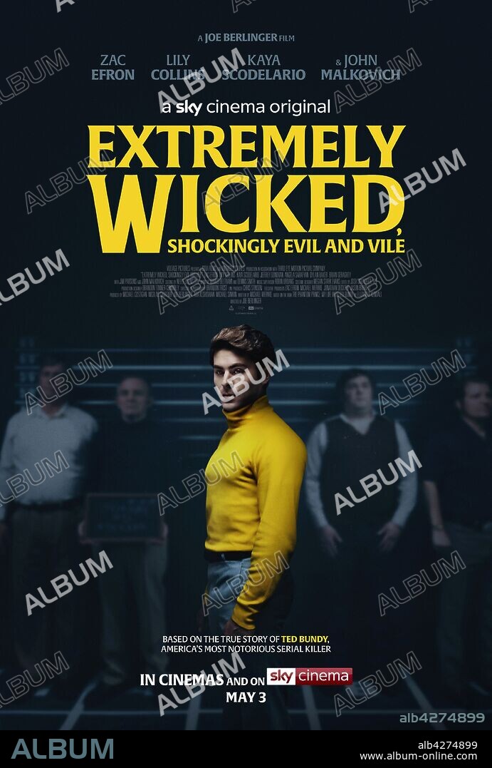 Poster of EXTREMELY WICKED, SHOCKINGLY EVIL AND VILE, 2019, directed by JOE BERLINGER. Copyright VOLTAGE PICTURES.