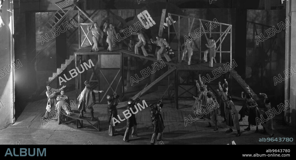 LYUBOV SERGEYEVNA POPOVA. Stage design for the theatre play The Magnanimous Cuckold (Le Cocu Magnifique) by F. Crommelynck.