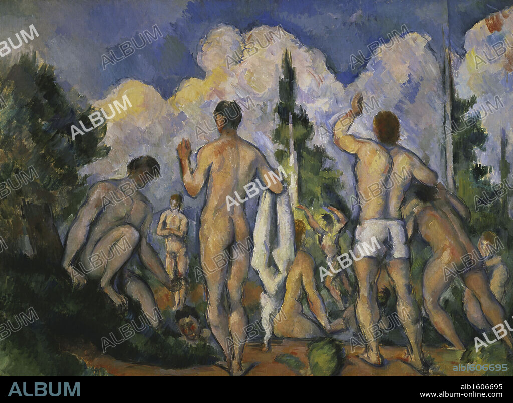 PAUL CÉZANNE. The Bathers  c.1890-1892  Paul Cezanne (1839-1906 French)  Musee d'Orsay, Paris, France.