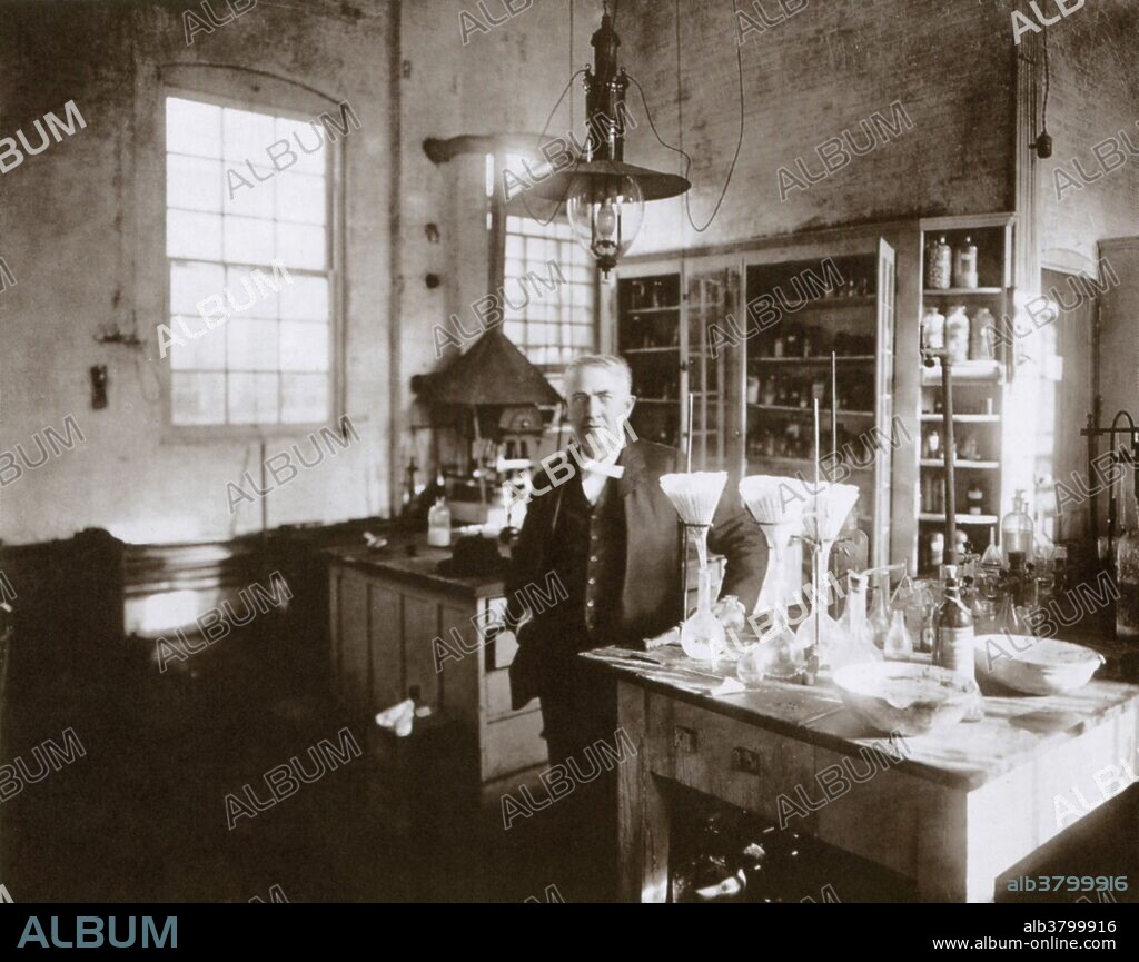Edison in his laboratory in 1904. Thomas Alva Edison (1847-1931) was an American inventor and businessman. He developed many devices that greatly influenced life around the world, including the phonograph, the motion picture camera, and a long-lasting, practical electric light bulb. Dubbed "The Wizard of Menlo Park". He was one of the first inventors to apply the principles of mass production and large teamwork to the process of invention, and therefore is often credited with the creation of the first industrial research laboratory. Edison is the fourth most prolific inventor in history, holding 1,093 US patents in his name. He is credited with numerous inventions that contributed to mass communication and, in particular, telecommunications. These included a stock ticker, a mechanical vote recorder, a battery for an electric car, electrical power, recorded music and motion pictures. Thomas Edison died of complications of diabetes on October 18, 1931, in his home.