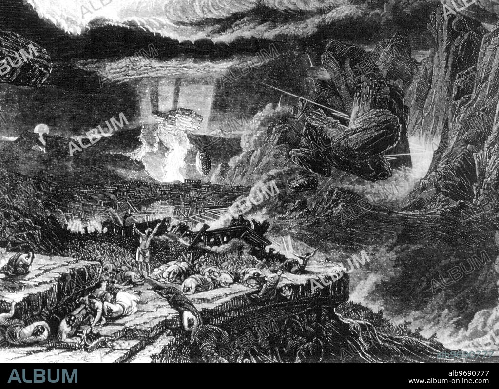 PREDICTIONS AND PROPHECY. The Opening of the Sixth Seal, by Francis Danby, engraved by Nicholls. The Art Journal, 1855.