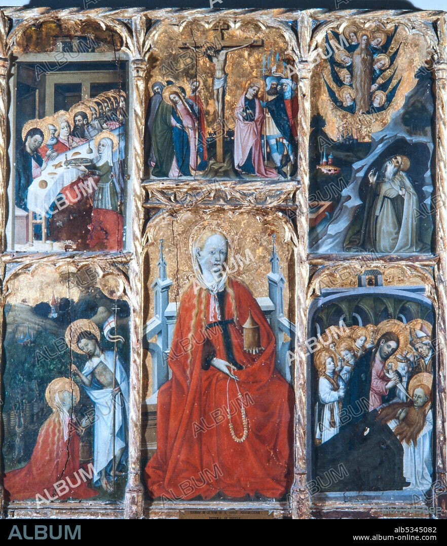 Bernat Martorell / 'Retablo de Santa María Magdalena de Perella', 1445-1450, Temple sobre madera, 140 x 125 cm., Museu Episcopal de Vic.