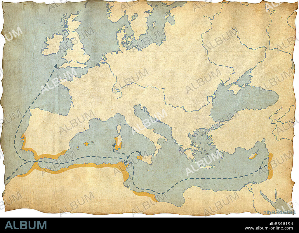 The Phoenician civilization appeared in Phoenicia, on the shores of the Mediterranean Sea, in the area where Lebanon is today. The Phoenicians were the most daring sailors of their time. Thanks to the Lebanon cedar, a tree whose wood is highly resistant, they specialized in ship construction. From about 1200 BC, the Phoenicians built up a true empire of the seas. They were probably the first to venture into the turbulent waters of the Atlantic Ocean. They apparently sailed as far as the British Isles and even skirted a good part of the African continent.