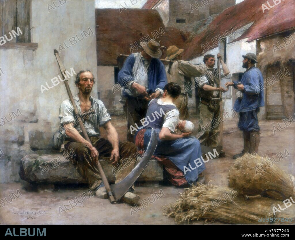 'Paying the Harvesters', 1882. Found in the collection of the Musee d'Orsay, Paris, France.