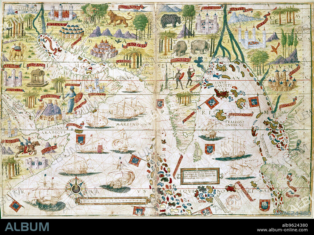 Miller Atlas, c1519. The Portuguese Miller Atlas was discovered in France in 19th century, although its origins are uncertain. It shows the Indian Ocean, the Persian Gulf, India and North Africa, and was produced immediately after early Portuguese expeditions by da Gama, Cabral, Coehlo and Albuquerque (1489-1515).