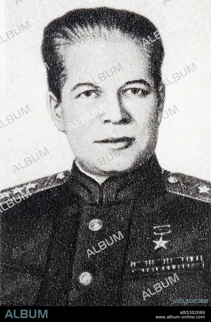 Dmitriy Fyodorovich Ustinov (1908 – 1984) Marshal of the Soviet Union and Soviet politician during the Cold War. Minister of Defence of the Soviet Union from 1976 until his death in 1984. While serving as People's Commissar of Armaments during World War II, he achieved distinction within the party's ranks by successfully overseeing the evacuation of Leningrad's industries to the Ural Mountains. At the war's end, he was entrusted with seizing raw materials, scientists and research left over from Germany's missile programme.