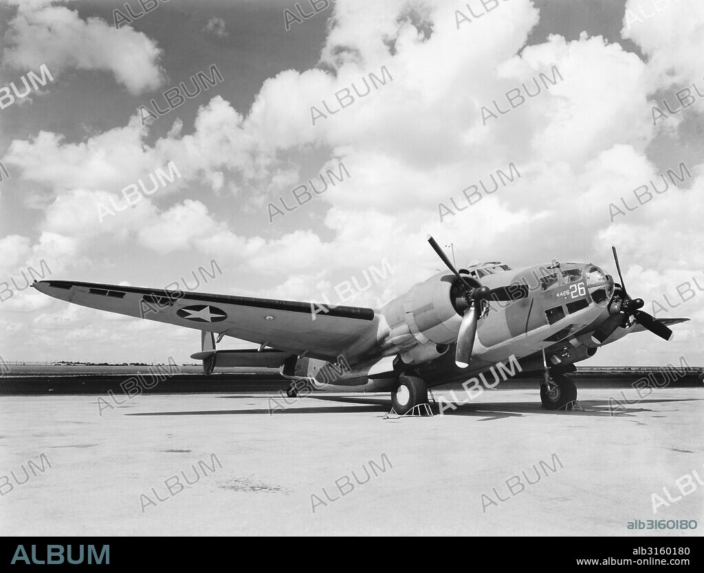 United States: c. 1941 A U.S. Army Air Force Lockheed Ventura B-34 patrol bomber aircraft.