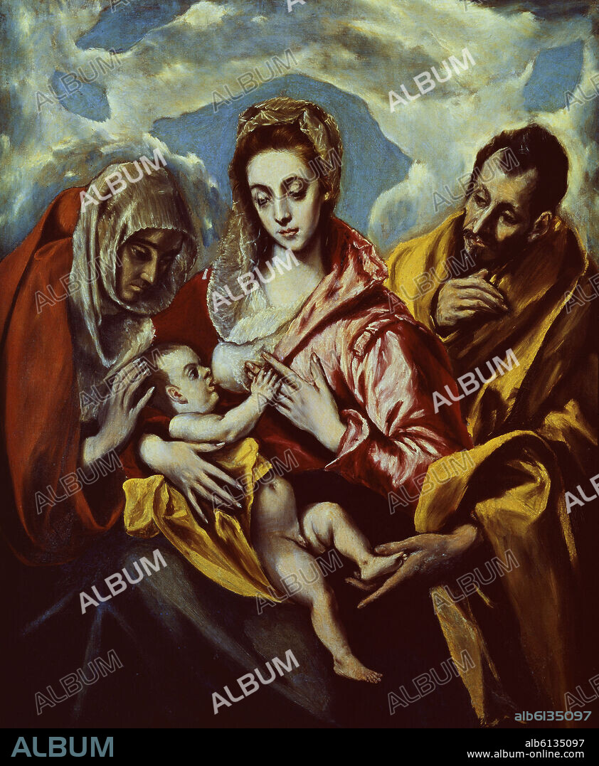 EL GRECO. Virgin and Child with SS. Anne and Joseph - 1595 - 127x106 cm - oil on canvas.
