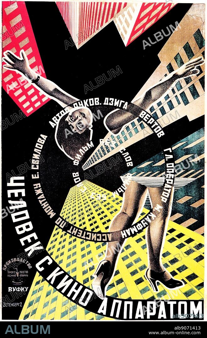 Man with a Movie Camera; kinoapparatomsometimes called The Man with the Movie Camera, The Man with a Camera, The Man With the Kinocamera, or Living Russia. an experimental 1929 silent documentary film, with no story and no actors, by Russian director Dziga Vertov, edited by his wife Elizaveta Svilova.