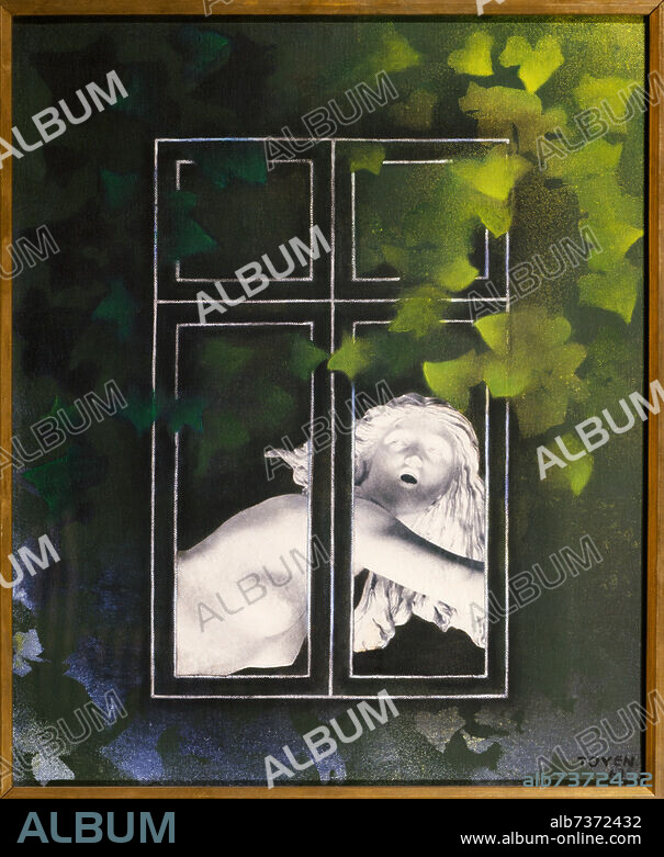 MARIE GERMINOVA TOYEN. Toyen, eigentlich Marie Cermínová; 1902-1980. "À une certaine heure" (Zu einer bestimmten Stunde), 1963. Öl und Collage auf Leinwand, 49 x 39 cm. Privatsammlung.