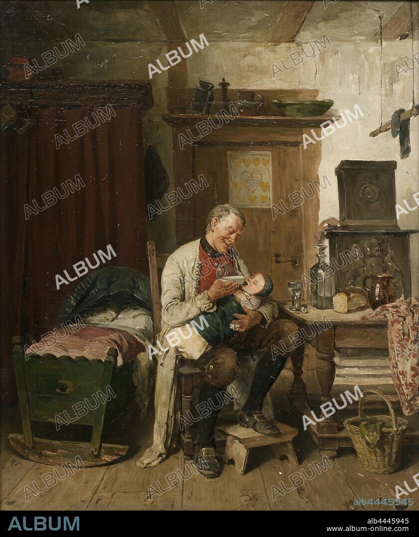 August Jernberg, Farfar, painting, oil on canvas, Height, 55.5 cm (21.8 inches), Width, 46.5 cm (18.3 inches), Signated, A Jernberg.