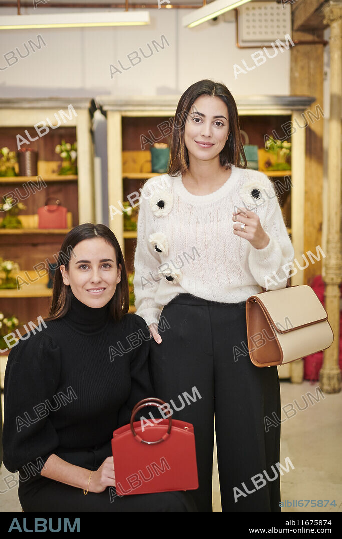 Alessandra de Osma, Moira Laporta present 'Paracas' bag collection of Moi&Sass at Mimoki Space on November 12, 2019 in Madrid, Spain.