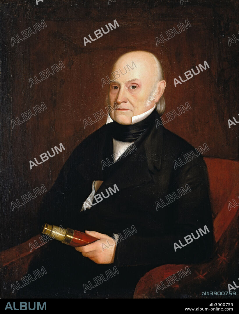 JR. WILLIAM HUDSON. John Quincy Adams. Date/Period: 1844. Painting. Oil on canvas. Height: 927 mm (36.49 in); Width: 743 mm (29.25 in).