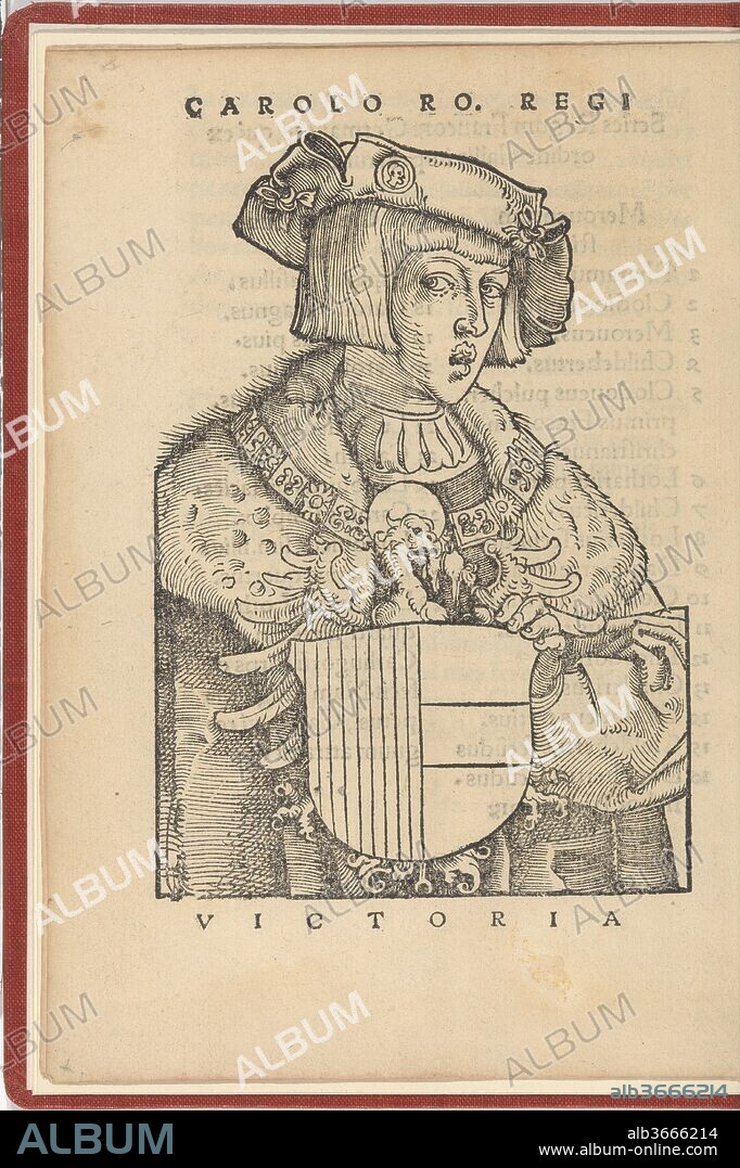 Libertas Germaniae. Artist: Hans Baldung (called Hans Baldung Grien) (German, Schwäbisch Gmünd (?) 1484/85-1545 Strasbourg (Strassburg)). Author: Written by Hieronymus Gebweiler. Dimensions: Overall: 8 1/8 x 5 9/16 x 3/16 in. (20.7 x 14.2 x 0.4 cm). Printer: Printed by Johann Schott (German, 1477-ca. 1548 Strasbourg). Published in: Strasbourg. Sitter: Portrait of Charles V, Holy Roman Emperor (Spanish, 1500-1558). Date: 1519.