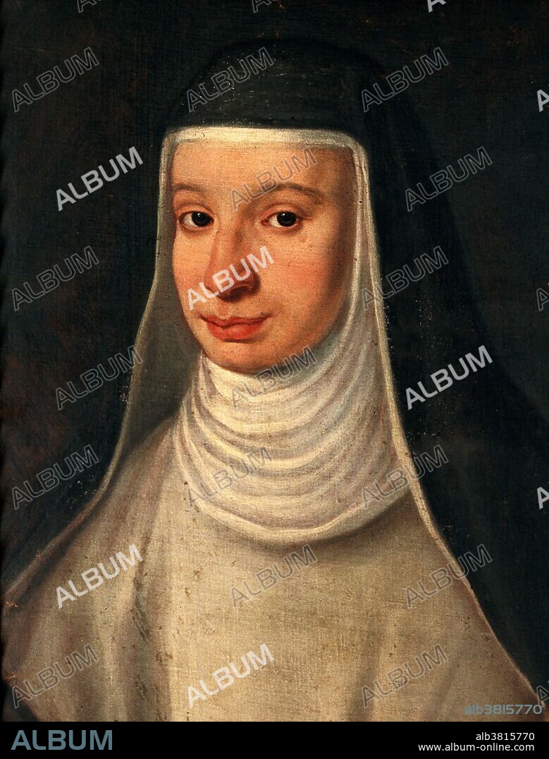 A nun, traditionally identified as Suor Maria Celeste (1600-1634), daughter of Galileo Galilei. Oil painting by an unidentified painter. Born Virginia Galileo, she was illegitimate and therefore became a nun at the age of 13 because she couldn't marry. For the rest of her life she regularly corresponded with her father, celebrating his achievements and expressing grief at his fate under the inquisition. In all, 124 of her letters survive.