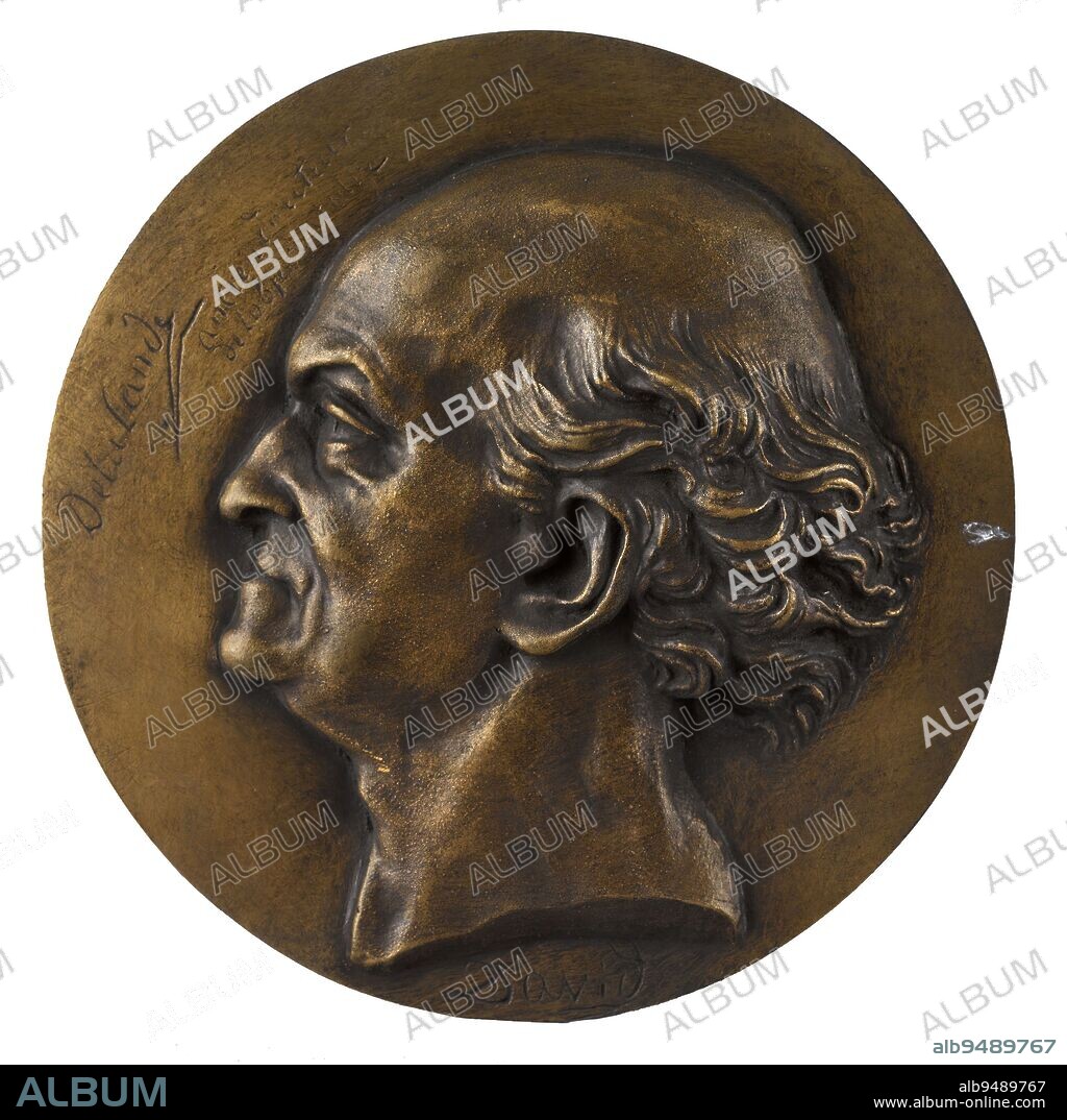 Portrait of Joseph-Jérôme Lefrançois Lalande or De La Lande (1732-1807), Astronomer, David d'Angers, Pierre-Jean, Sculptor, Thiébaut Frères, Founder, 1st half of the 19th century, Sculpture, Medallion (sculpture), Dimensions - Work: Diameter: 16.8 cm.